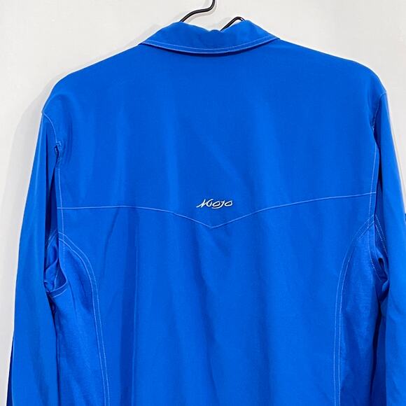 Mojo Sportswear Co Fishing Shirt Men's Medium Blue Pearl Snap Vented Quick Dry - Picture 6 of 13